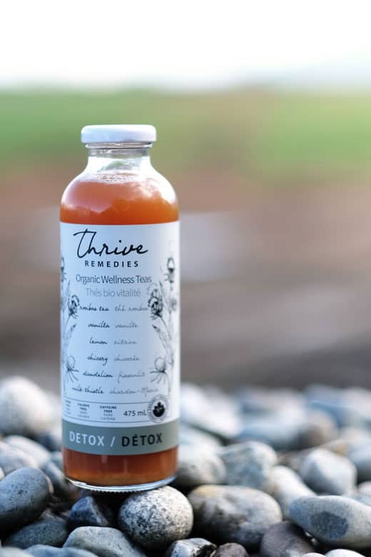 detox-milk-thistle bottle of detox sitting on rocks